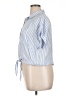 BeachLunchLounge Stripes Blue Short Sleeve Blouse Size XL - photo 5