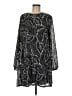 Ann Taylor LOFT 100% Polyester Print Black Casual Dress Size M - photo 1