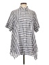 Shegul Stripes Gray Short Sleeve Button-Down Shirt Size XS - photo 1