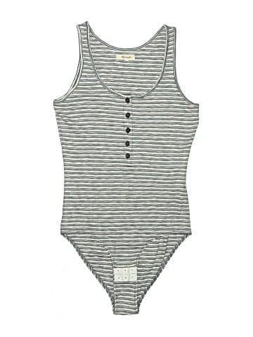 Madewell Indie Henley Bodysuit in Stripe (view 1)
