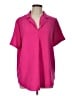 Hilary Radley 100% Polyester Pink Short Sleeve Blouse Size L - photo 1