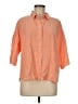 Parfois Color Block Orange 3/4 Sleeve Button-Down Shirt Size M - photo 1