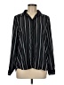 H&M 100% Polyester Stripes Black Long Sleeve Blouse Size 6 - photo 1