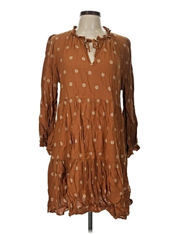 Madewell Tie-Neck Tiered Mini Dress in Bloom Dot (view 1)