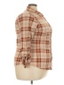 No Comment Plaid Brown Long Sleeve Blouse Size 2X - photo 4