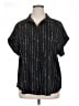 Timeson 100% Polyester Stripes Black Short Sleeve Blouse Size XL - photo 1