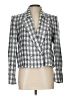 Zara 100% Acetate Checkered-gingham Silver Blazer Size L - photo 1