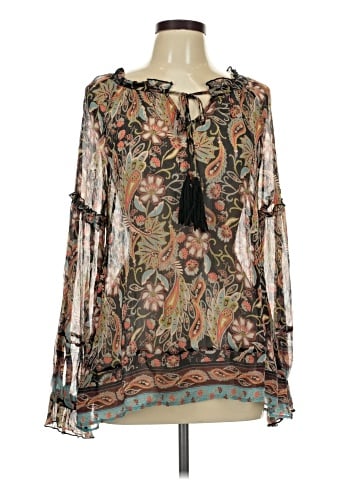 Sundance Long Sleeve Silk Top (view 1)