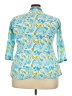 Westside 100% Cotton Teal 3/4 Sleeve Button-Down Shirt Size XXL - photo 2