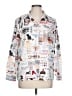 Unbranded Print Silver Long Sleeve Button-Down Shirt Size L - photo 1