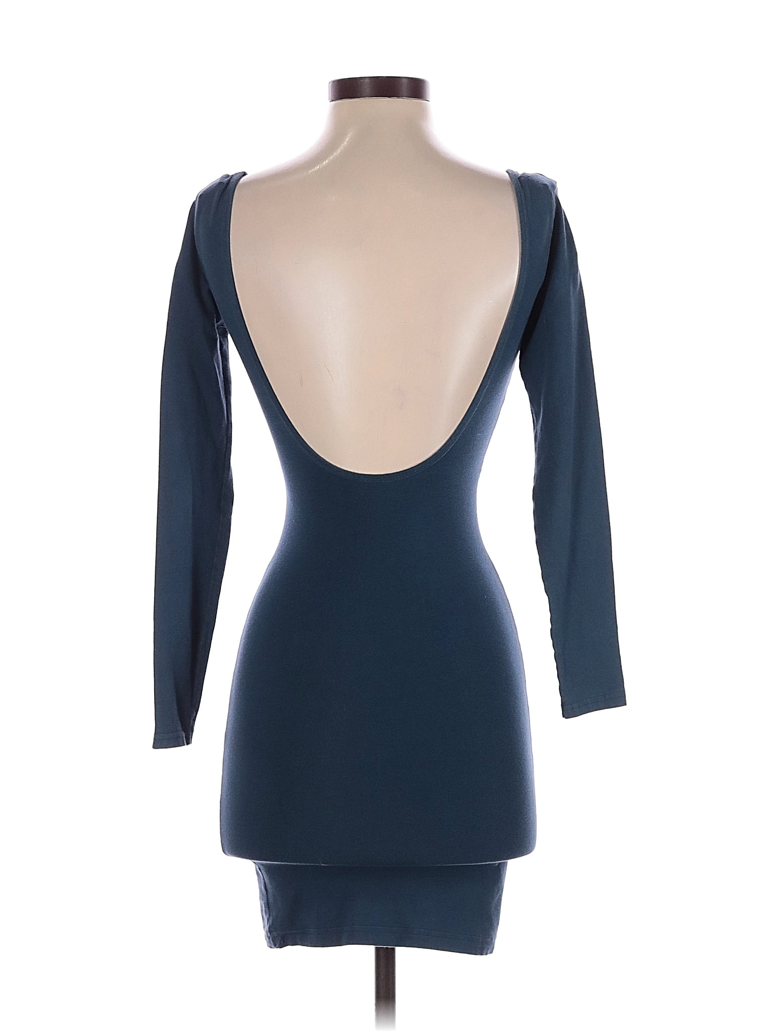 backless dress short Zoey Cap Sleeve Open Back Bodycon Mini Dress, Blue / L Scoop Neck 5 Necklace For Backless Dress Size:6-9 months Cc:Tranquility