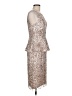 Adrianna Papell 100% Polyester Silver Cocktail Dress Size 8 - photo 4