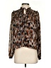 Steve Madden 100% Polyester Animal Print Brown Long Sleeve Blouse Size S - photo 1