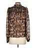 Steve Madden 100% Polyester Animal Print Brown Long Sleeve Blouse Size S - photo 2