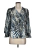 T Tahari 100% Polyester Silver 3/4 Sleeve Blouse Size M - photo 1