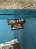 City Chic 100% Polyester Teal Long Sleeve Blouse Size 24 Plus (XXL) - photo 7