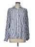 BeachLunchLounge Hearts Blue Long Sleeve Button-Down Shirt Size L - photo 1