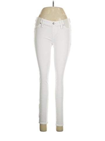 Madewell Maternity Side-Panel Skinny Jeans in Pure White: Adjustable Edition (view 1)