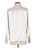 Peach 100% Polyester Metallic Silver Long Sleeve Blouse Size L - photo 2