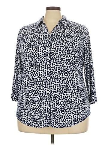 Susan Graver 3/4 Sleeve Button-Down Shirt (view 1)