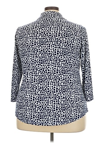 Susan Graver 3/4 Sleeve Button-Down Shirt (view 2)