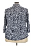 Susan Graver Polka Dots Blue 3/4 Sleeve Button-Down Shirt Size 2X - photo 2