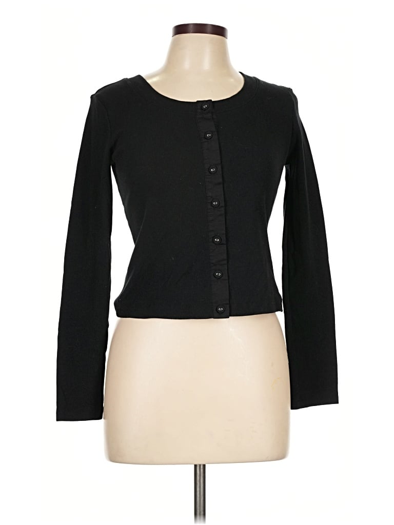 Pre-owned Carly Jean Long Sleeve Blouse In Black