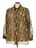 Notations 100% Polyester Animal Print Gold Long Sleeve Blouse Size 3X - photo 1