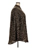 Amaryllis 100% Polyester Animal Print Brown Long Sleeve Blouse Size 3X - photo 4