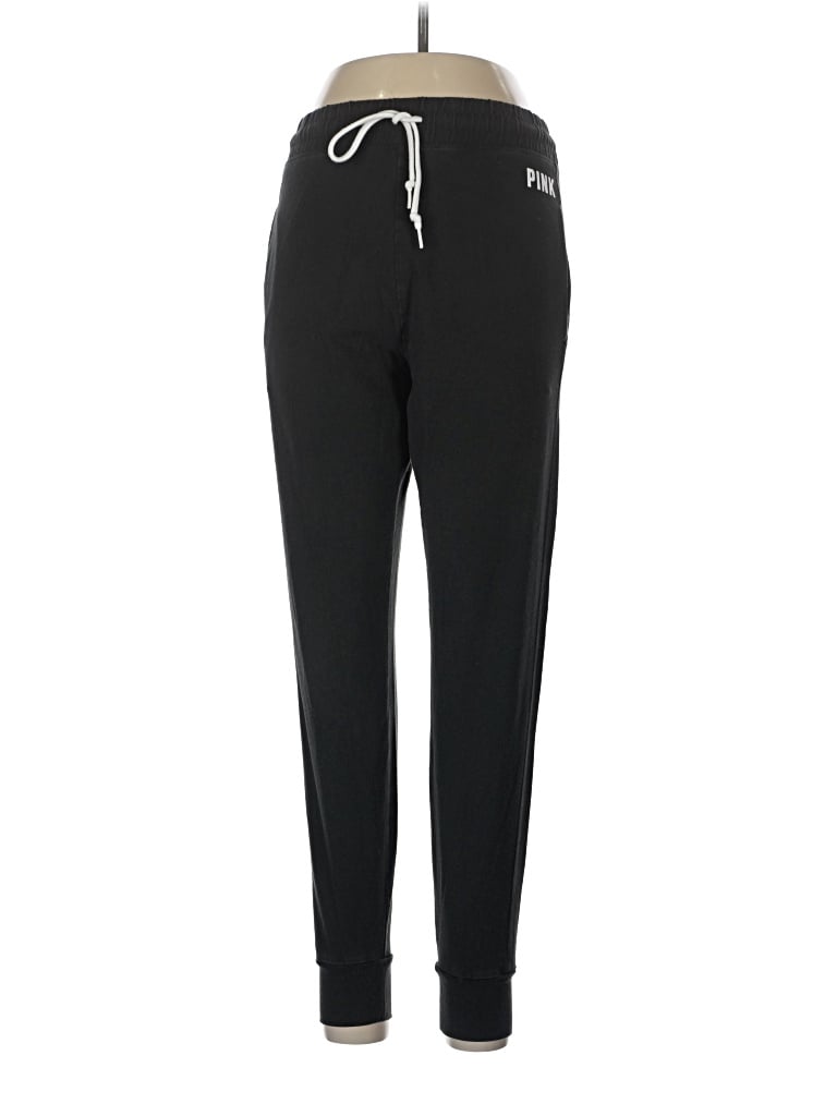 Pre-owned Victoria's Secret Pink Track Pants In Black