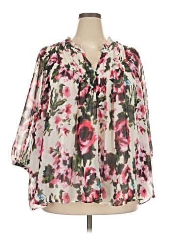 Rose + Olive 3/4 Sleeve Blouse (view 1)