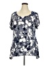 Brittany Black Gray Short Sleeve Blouse Size 3X - photo 1