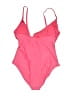 Aerie Solid Pink One Piece Swimsuit Size L - photo 2