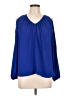 Lily Rain 100% Polyester Blue Long Sleeve Blouse Size L - photo 1