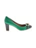 Talbots Color Block Green Heels Size 6 1/2 - photo 1