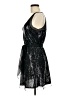 ICE 100% Polyester Metallic Black Cocktail Dress Size M - photo 5