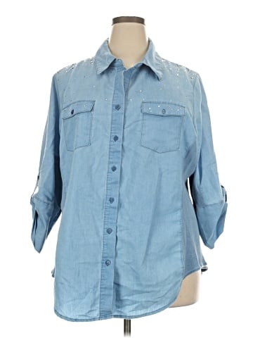 Assorted Brands 3/4 Sleeve Button-Down Shirt (view 1)