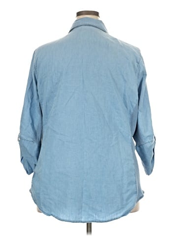 Assorted Brands 3/4 Sleeve Button-Down Shirt (view 2)