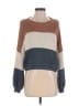 Debut 100% Polyester Color Block Brown Pullover Sweater Size XS - photo 1