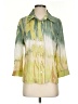 Spanner 100% Silk Tie-dye Green 3/4 Sleeve Silk Top Size S - photo 1