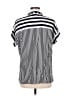 Jane and Delancey 100% Rayon Stripes Silver Short Sleeve Button-Down Shirt Size M - photo 2