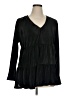 Tinsel 100% Polyester Black Long Sleeve Blouse Size 1X - photo 1
