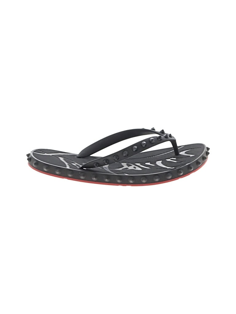 Pre-owned Christian Louboutin Flip Flops In Black