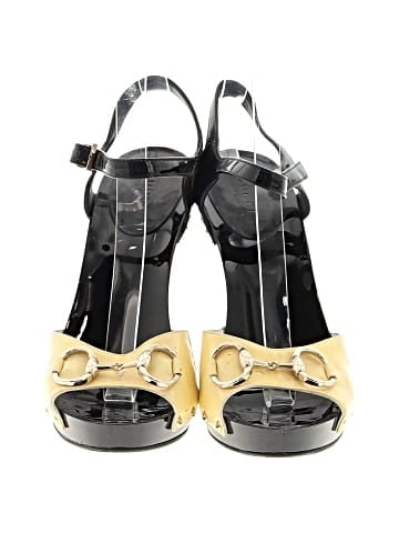 Gucci Yellow Patent Leather Horsebit Platform Sandals (view 2)