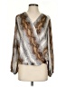 Chelsea & Theodore 100% Polyester Animal Print Silver Long Sleeve Blouse Size XS - photo 1