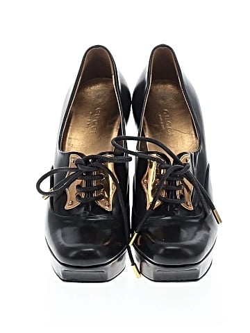 Gucci Leather Lace Up Platform Booties  (view 2)