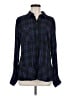 CAbi 100% Rayon Plaid Blue Long Sleeve Button-Down Shirt Size M - photo 1