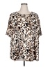 Westbound Animal Print Brown Short Sleeve Henley Size 3X - photo 1