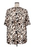 Westbound Animal Print Brown Short Sleeve Henley Size 3X - photo 2
