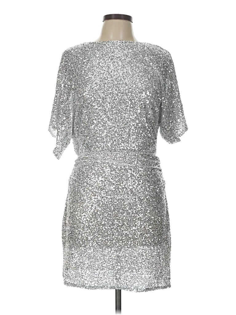 Pre-owned Lena Cocktail Dress In Silver